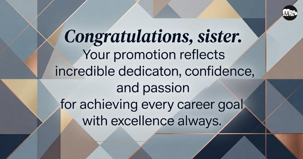Congratulations Messages for Promotion to Sister
